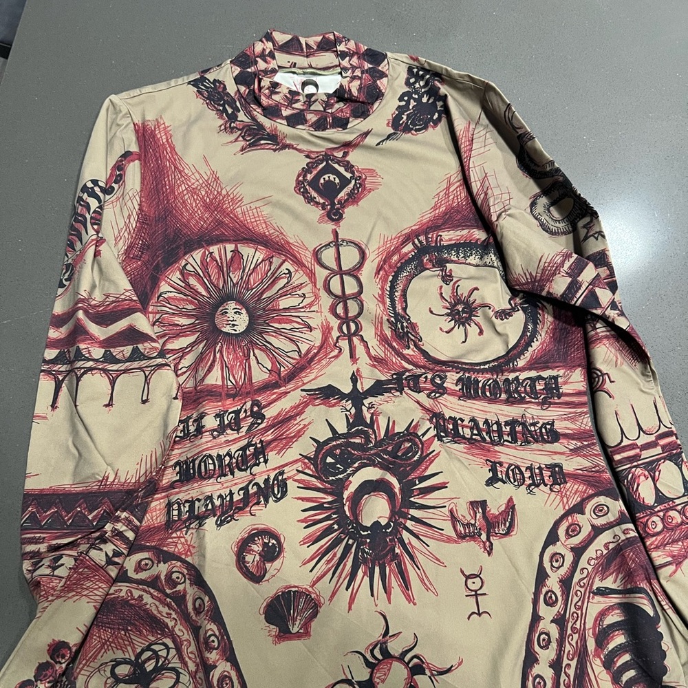 Marine Serrre- Geotic Print Jersey Top